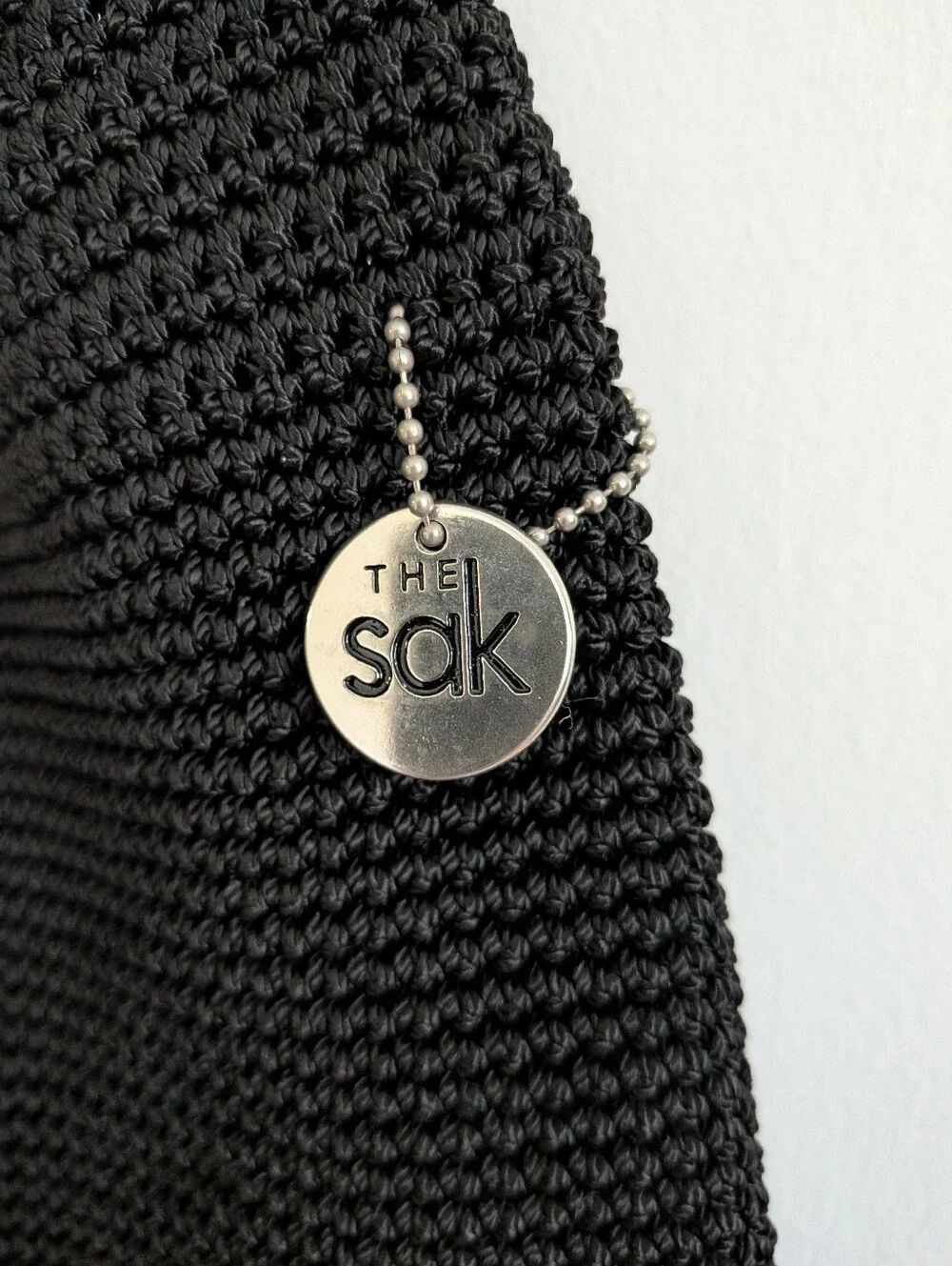 The Sak Black Crocheted Like New Hobo Bag